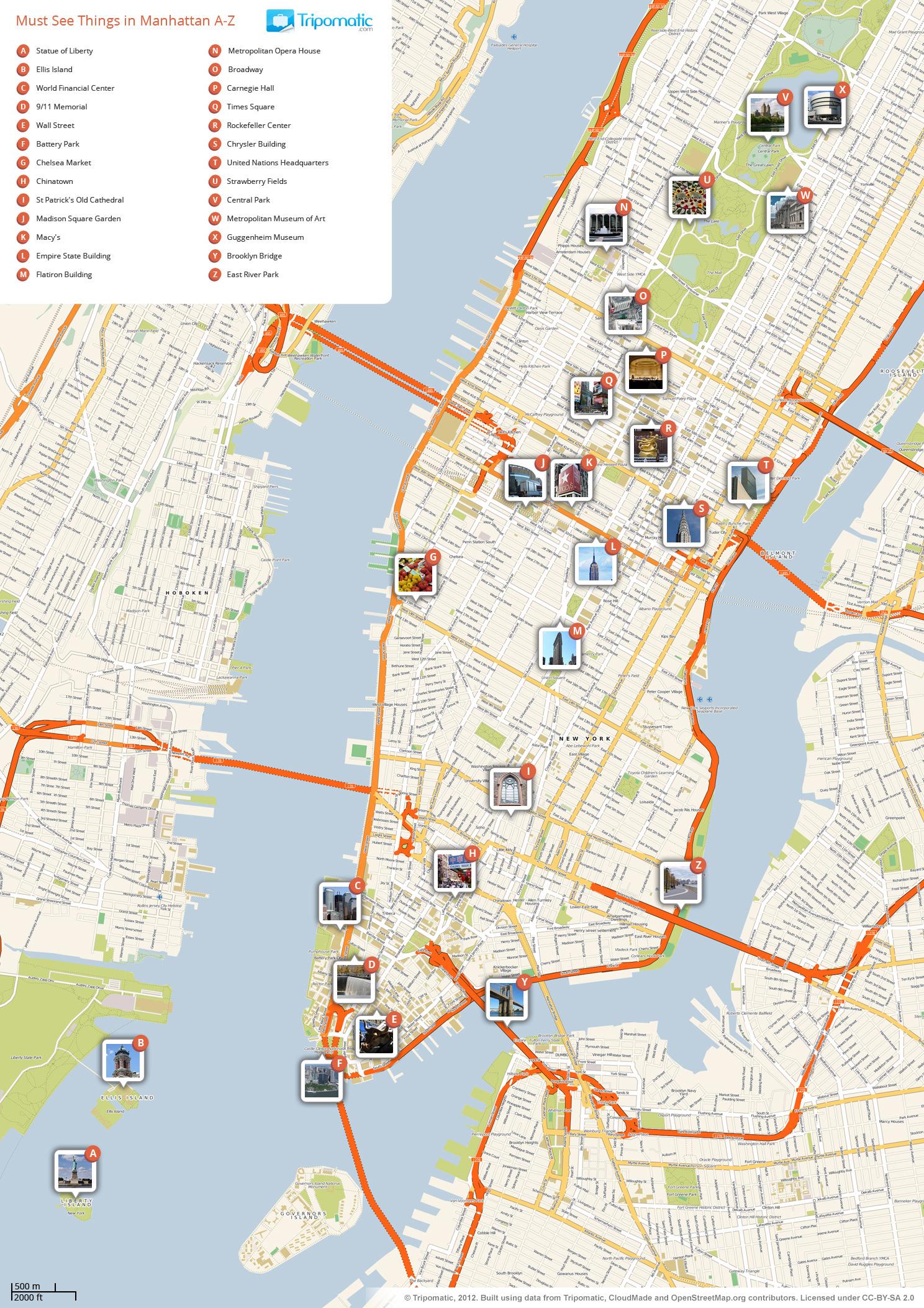 Manhattan Tourist Map 