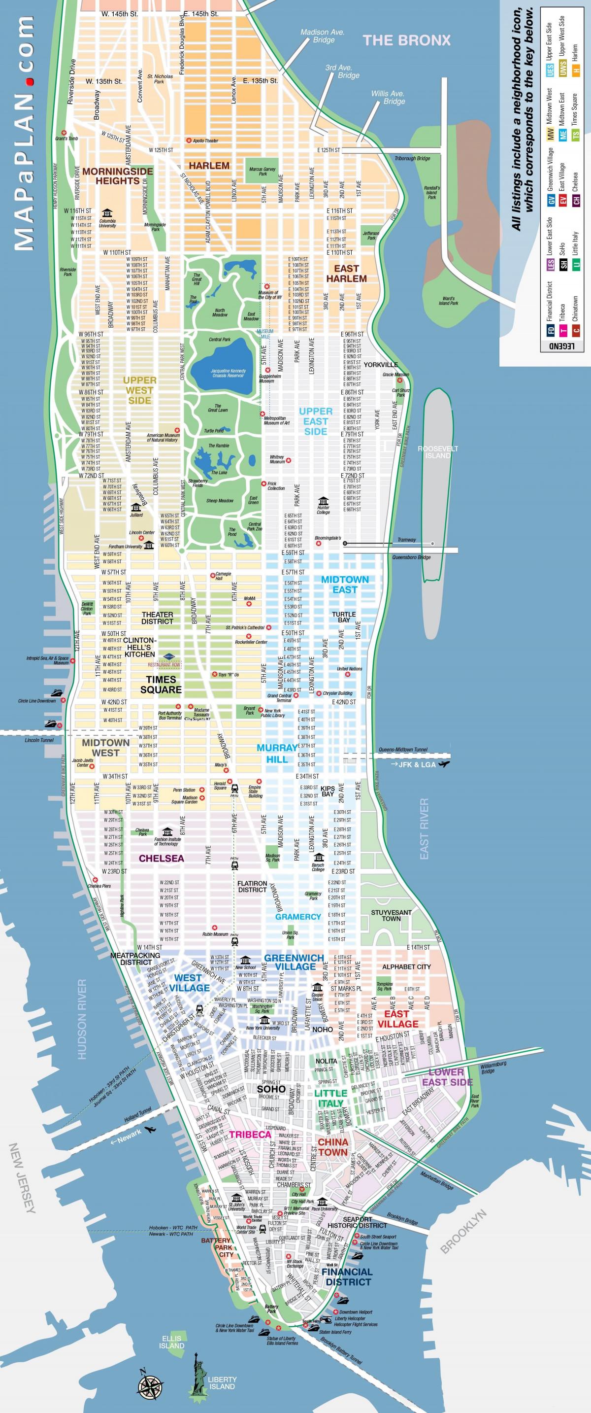 Manhattan sights map