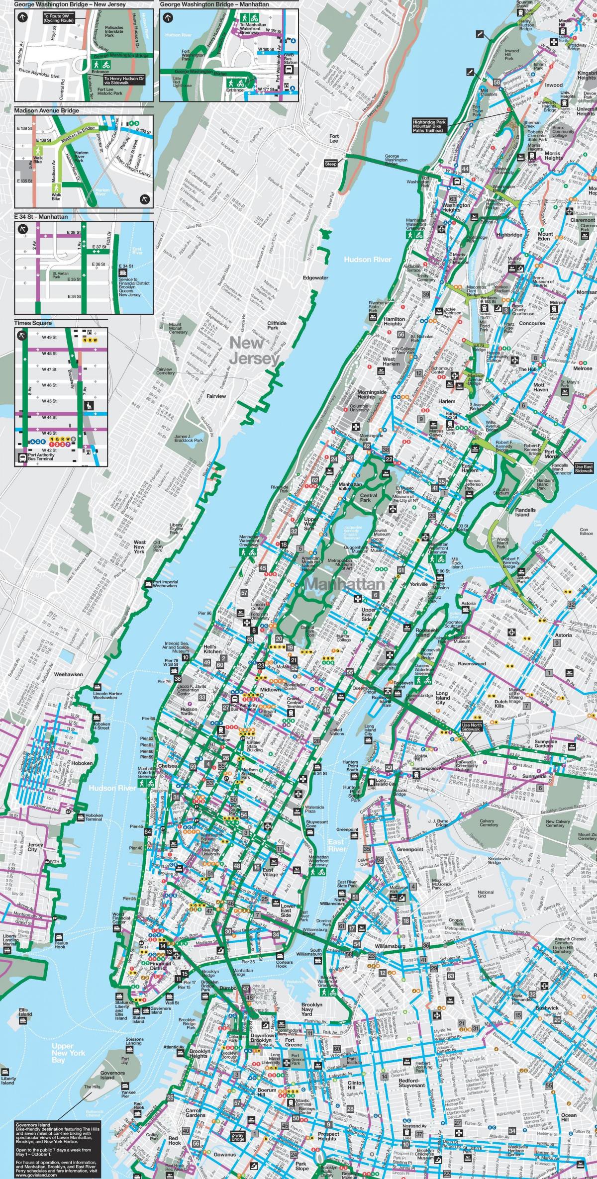 Manhattan bike lane map