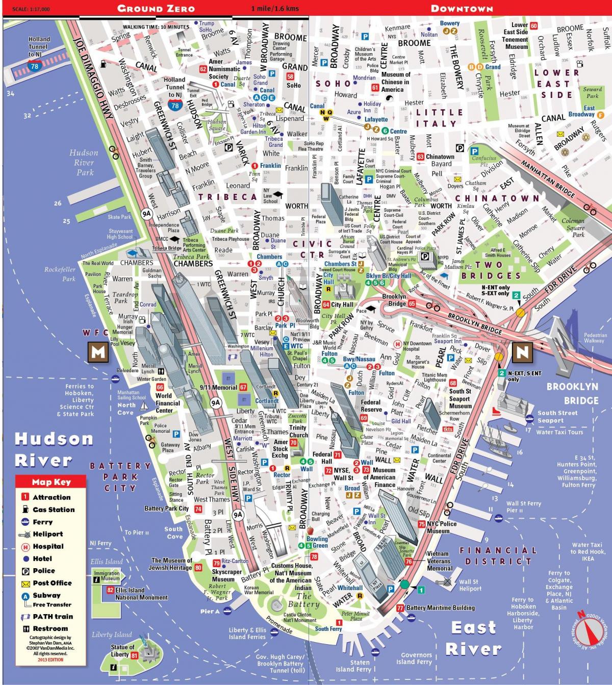 Tourist Map Of Manhattan New York Map Of World