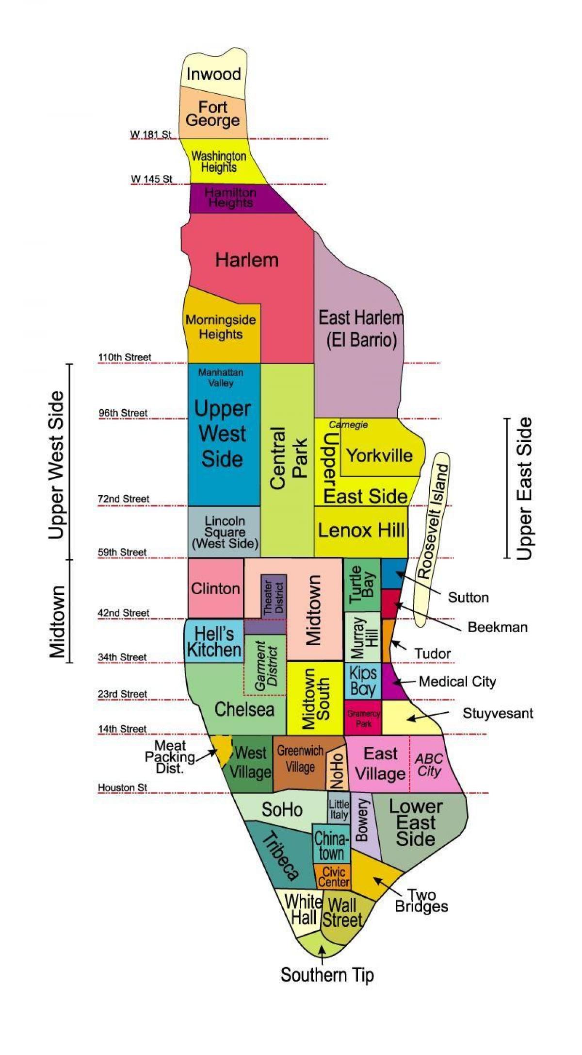 Manhattan neighborhoods map
