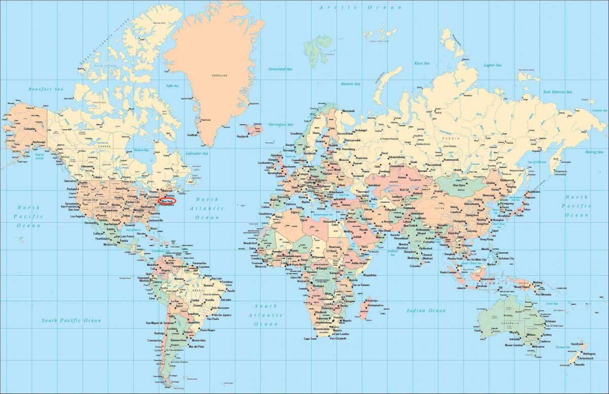 Manhattan location on world map