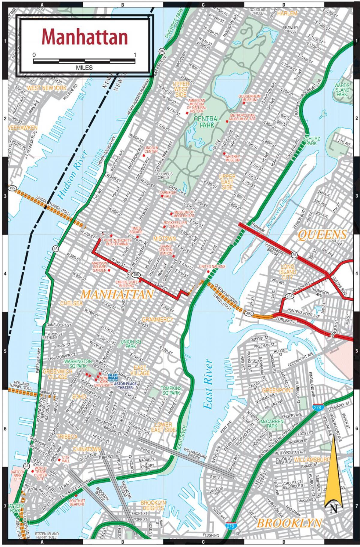 Manhattan roads map
