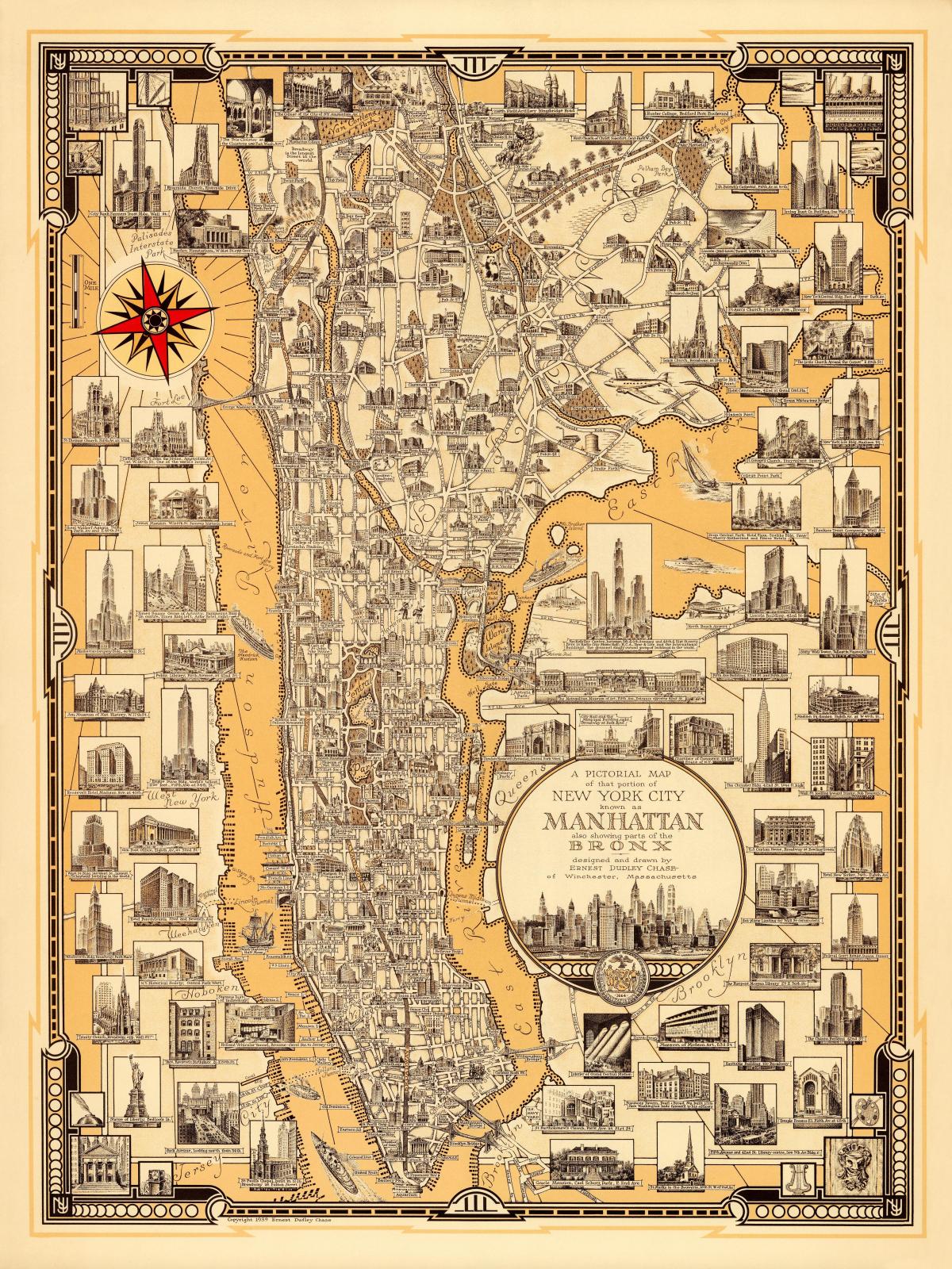 Manhattan antique map